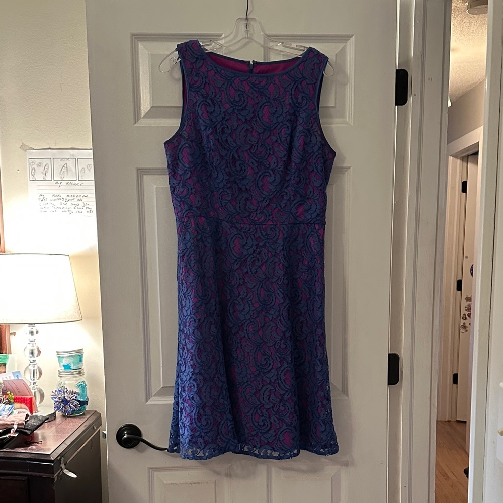 Adrianna Papell purple Lace Midi Dress